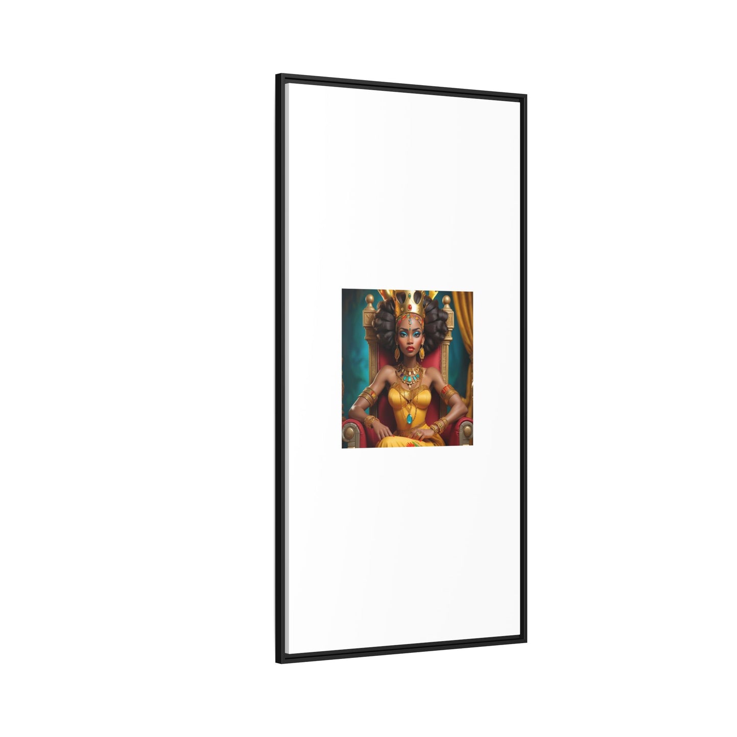 Framed Matte Canvas Art — Regal African Queen Portrait