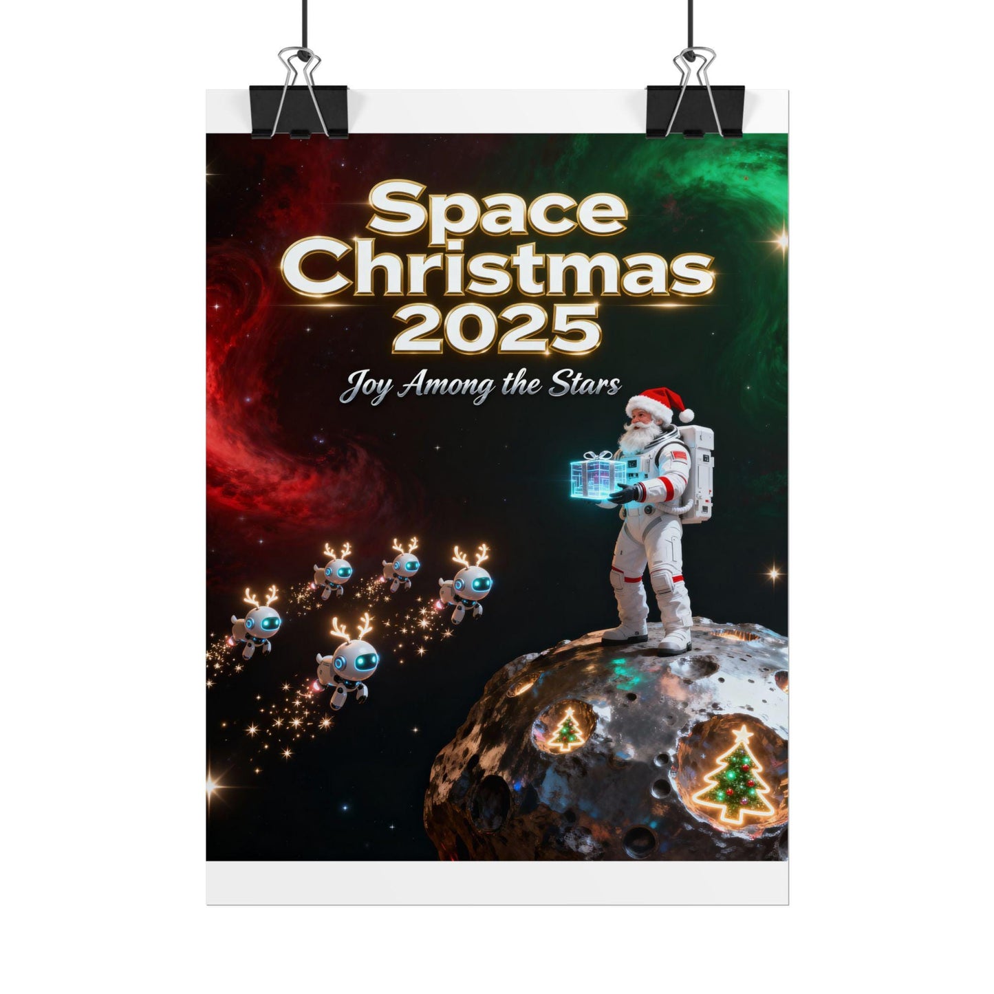 Space Christmas 2025 Rolled Poster - Joy Among the Stars, Cosmic Wall Art, Space-Themed Holiday Decor, Astronaut Christmas Gift, [...]