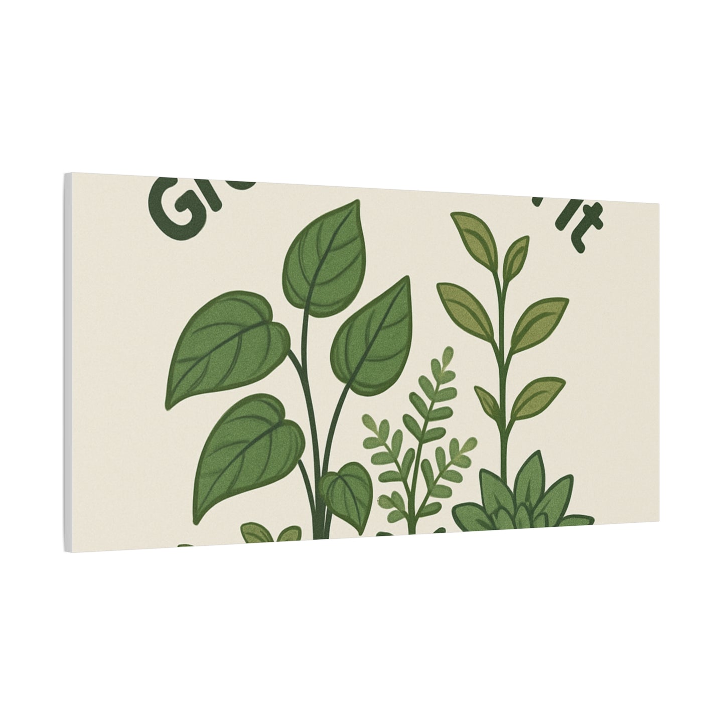 Grow Through It Canvas Wall Art — Botanical Inspirational Quote Matte Print