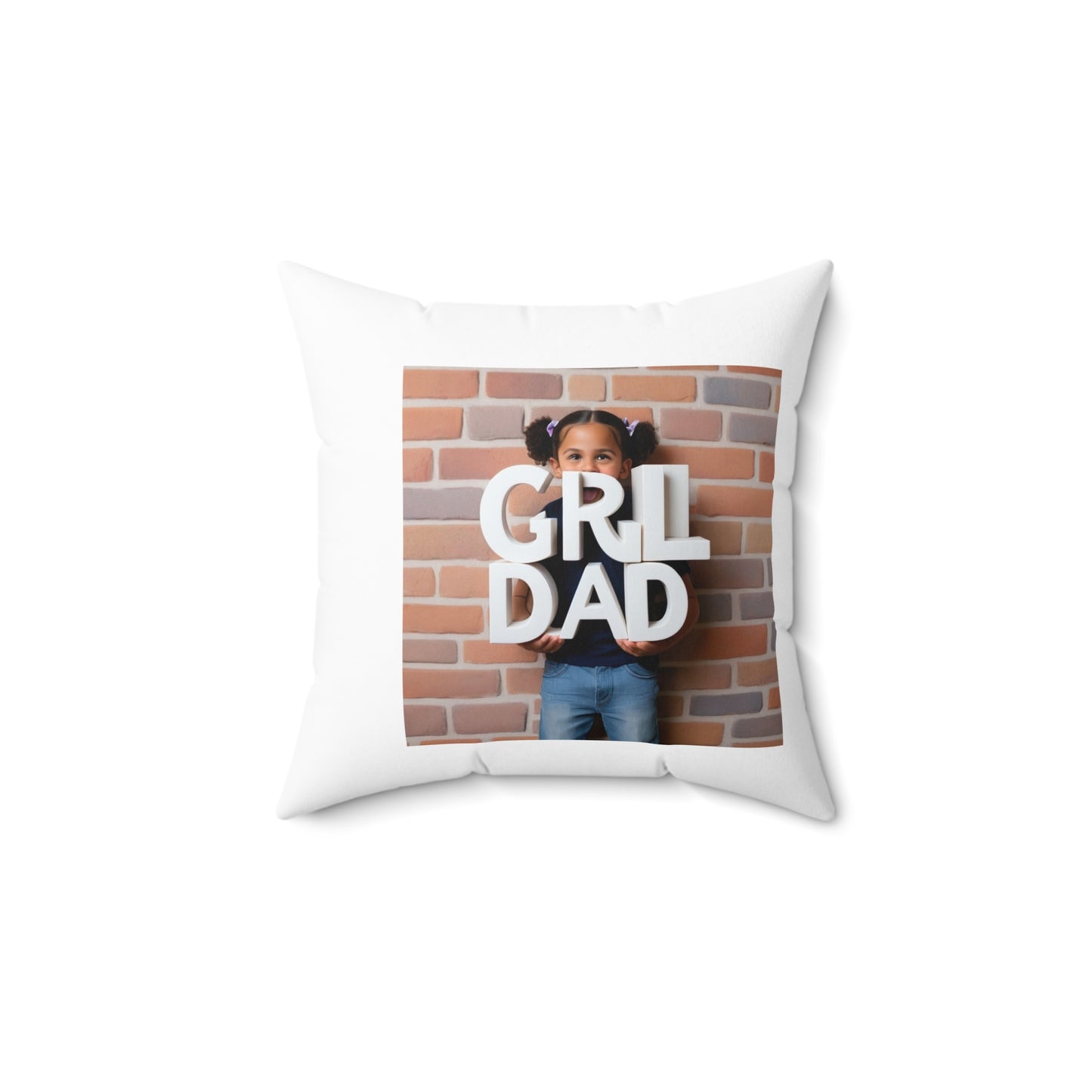 Girl Dad Throw Pillow — Photo Cushion for Proud Fathers