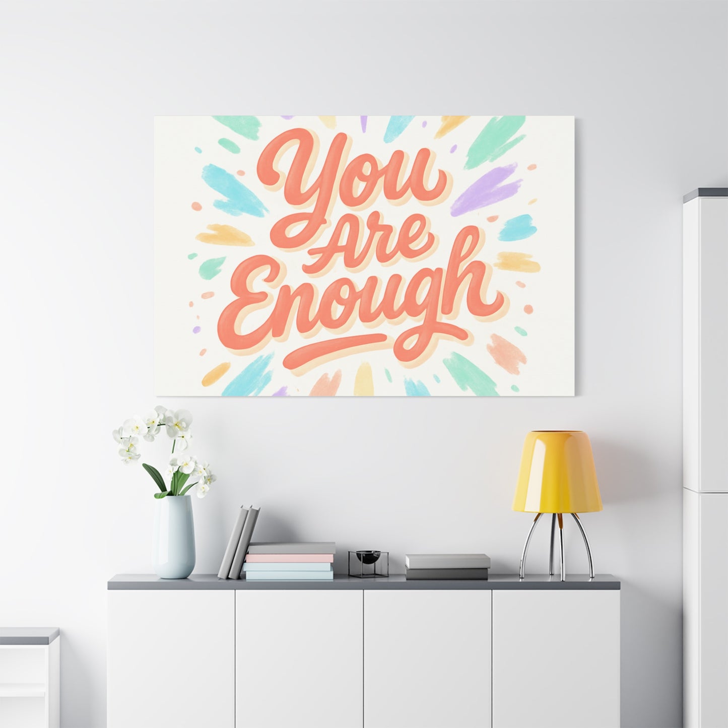 You Are Enough Canvas Wall Art — Inspirational Motivational Quote