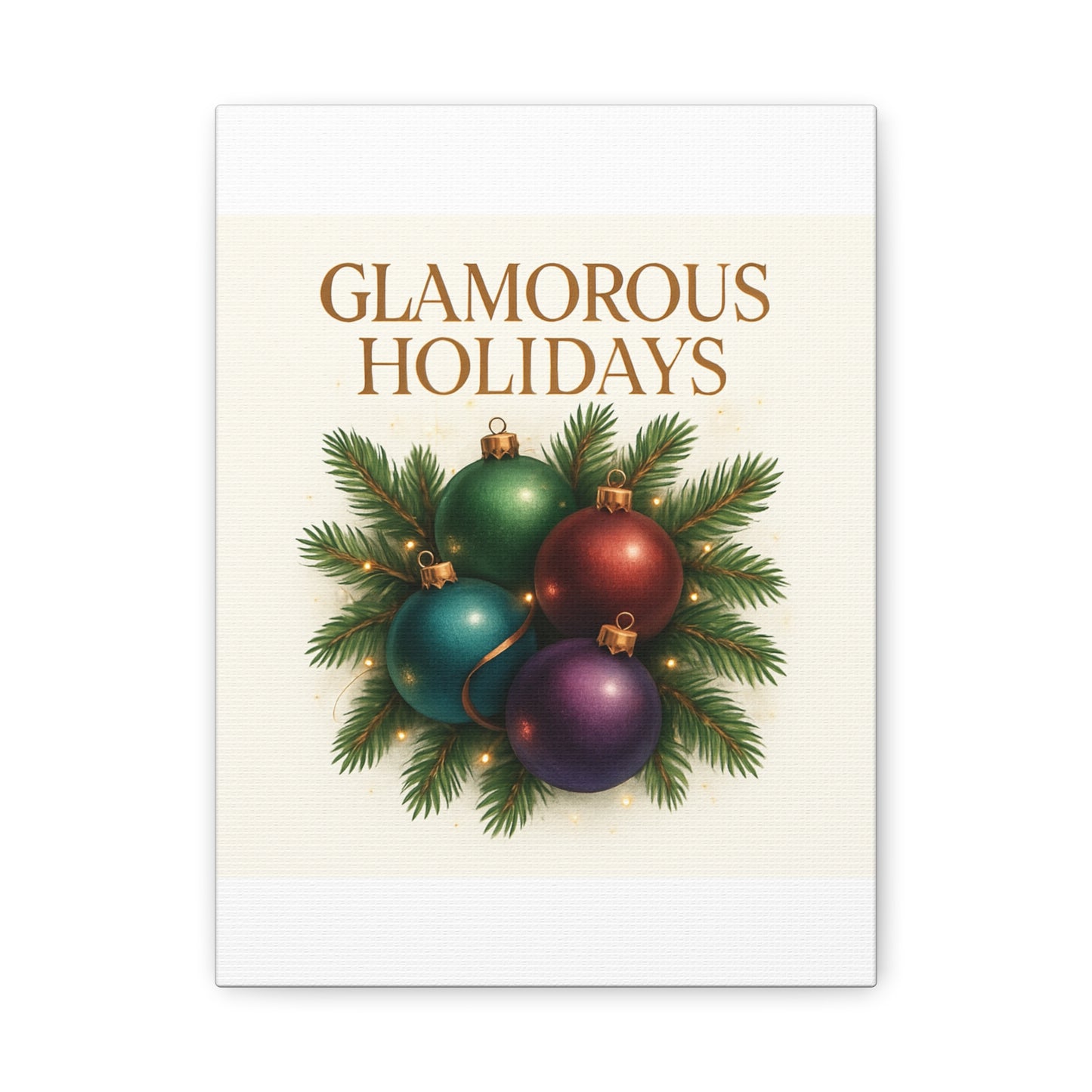 Glamorous Holidays Christmas Ornament Canvas Wall Art