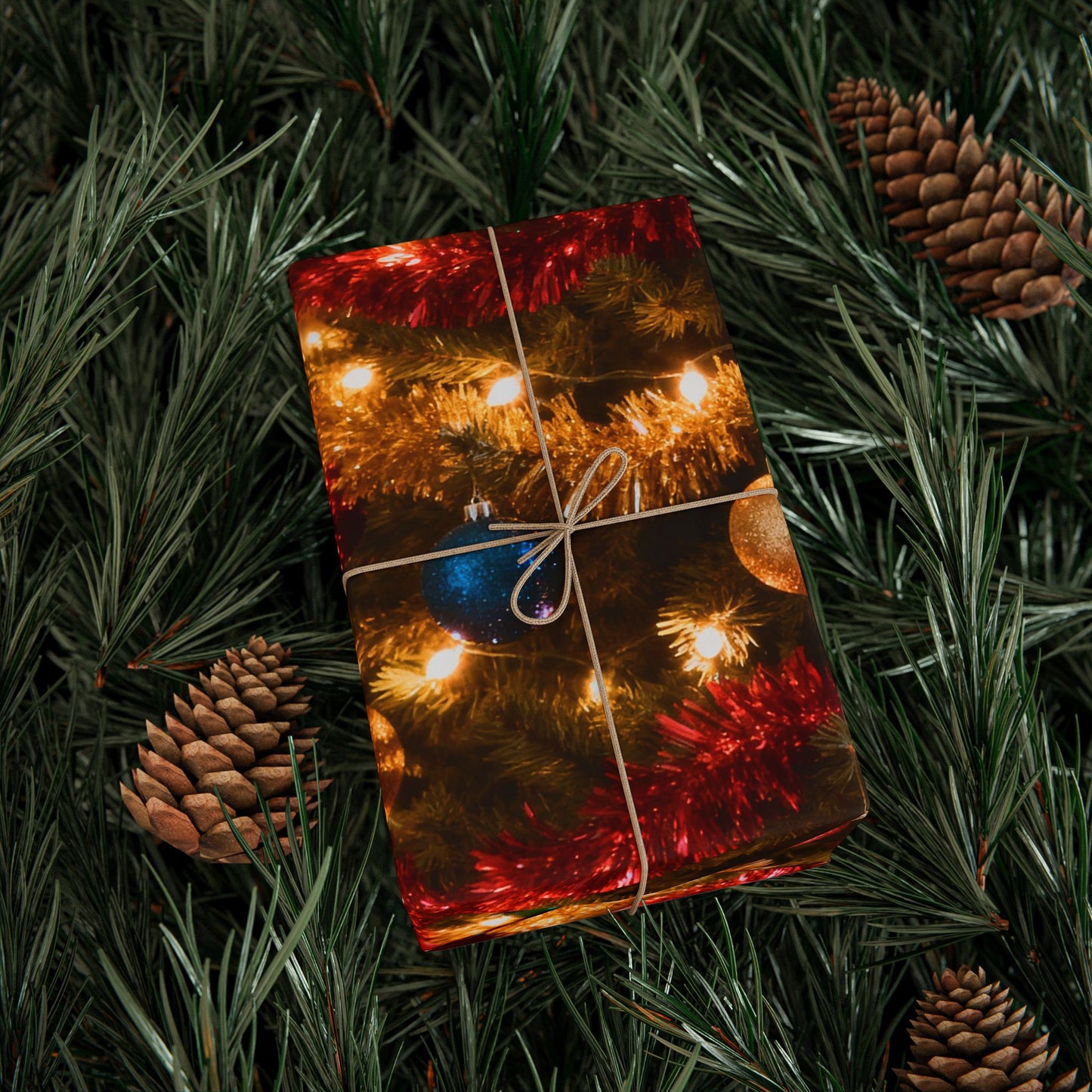 Christmas Tree & Gifts Wrapping Paper — Festive Holiday Gift Wrap