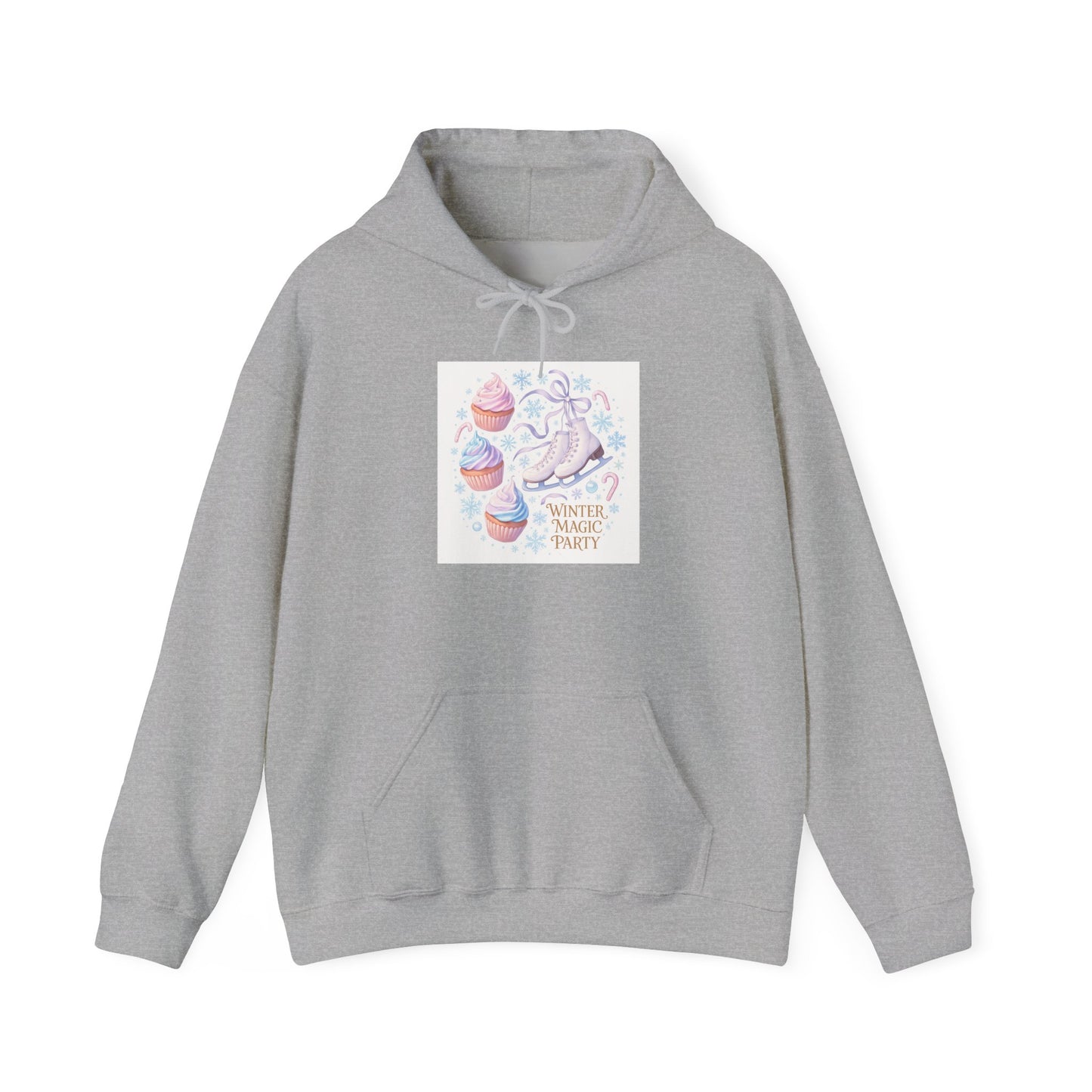 Winter Magic Kitty Hoodie — Pastel Cat & Ornaments Holiday Sweatshirt