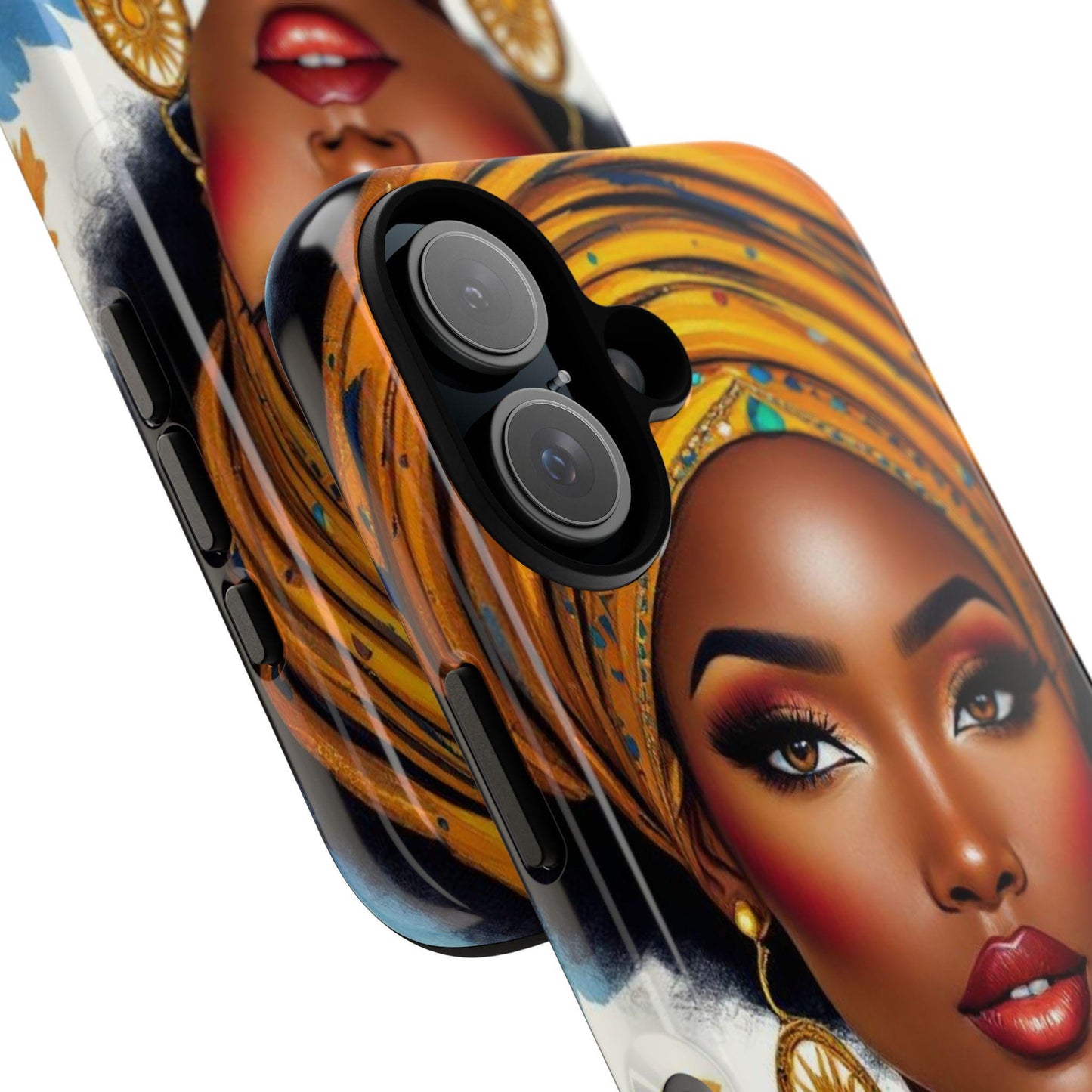 Stylish Phone Case with African Queen Design, Unique Holder for iPhone, Protective Cover, Gift for Her, Fashion Accessory