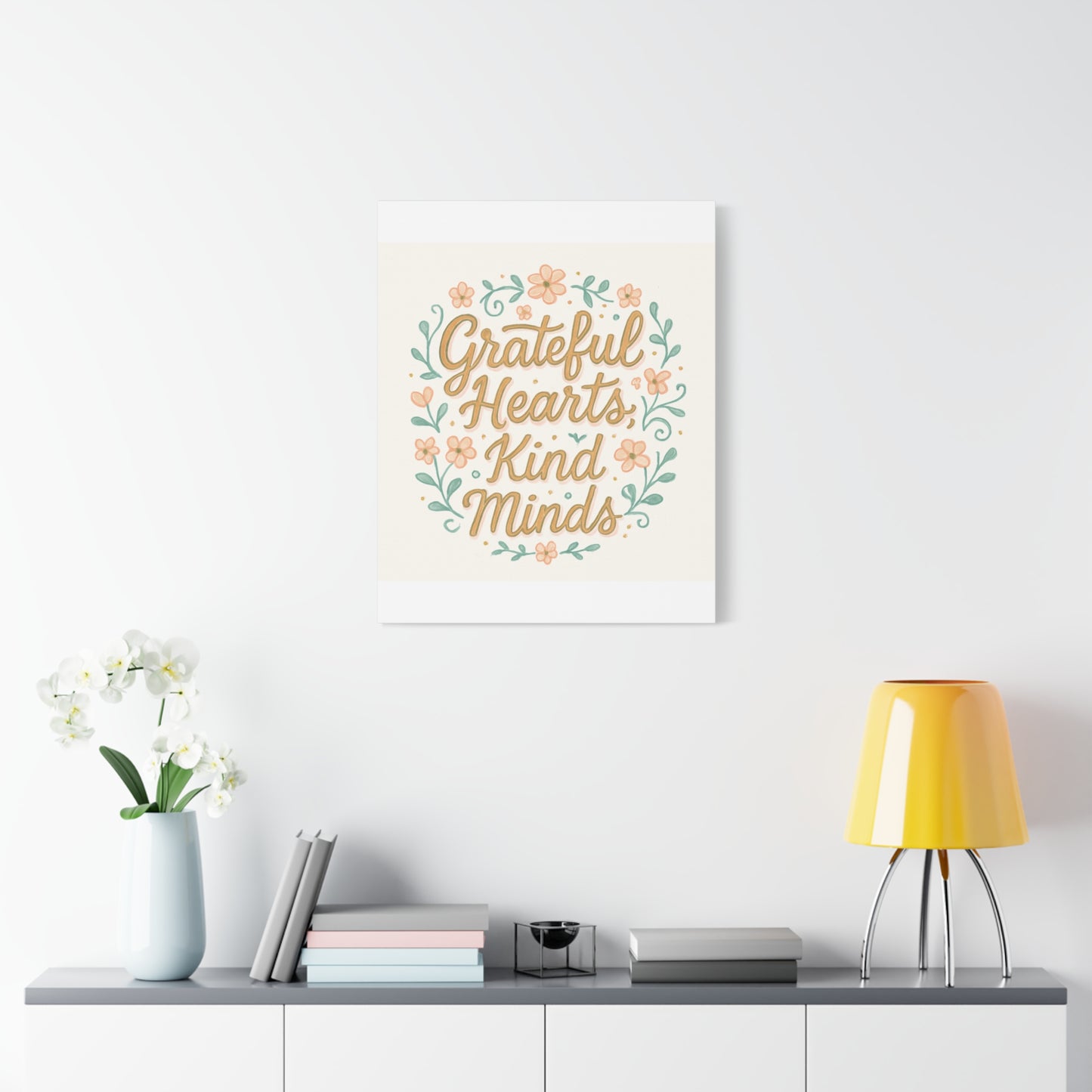 Grateful Hearts Kind Minds Canvas Wall Art