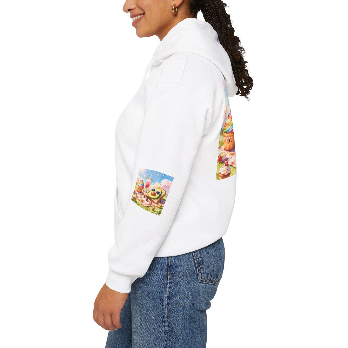 Whimsical Foodie Hoodie, Cozy Sweatshirt, Fun Gift for Food Lovers, Cute Fashion for Any Occasion, Unique Streetwear Style