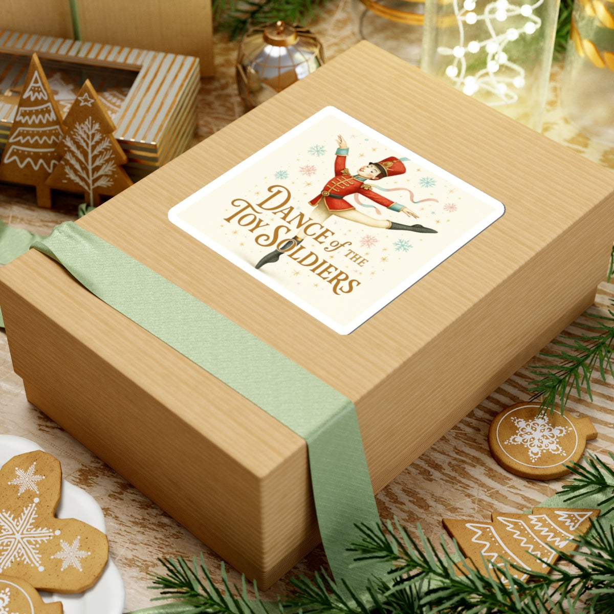 Dance of the Toy Soldiers Kiss-Cut Sticker — Vintage Nutcracker Ballerina Holiday Decal