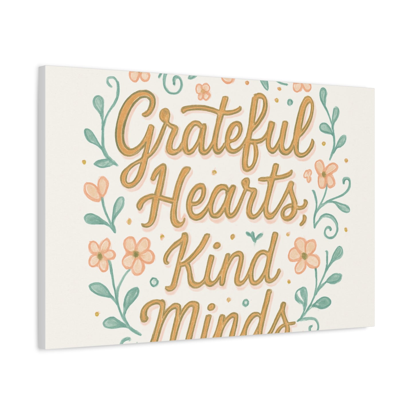 Grateful Hearts Kind Minds Canvas Wall Art
