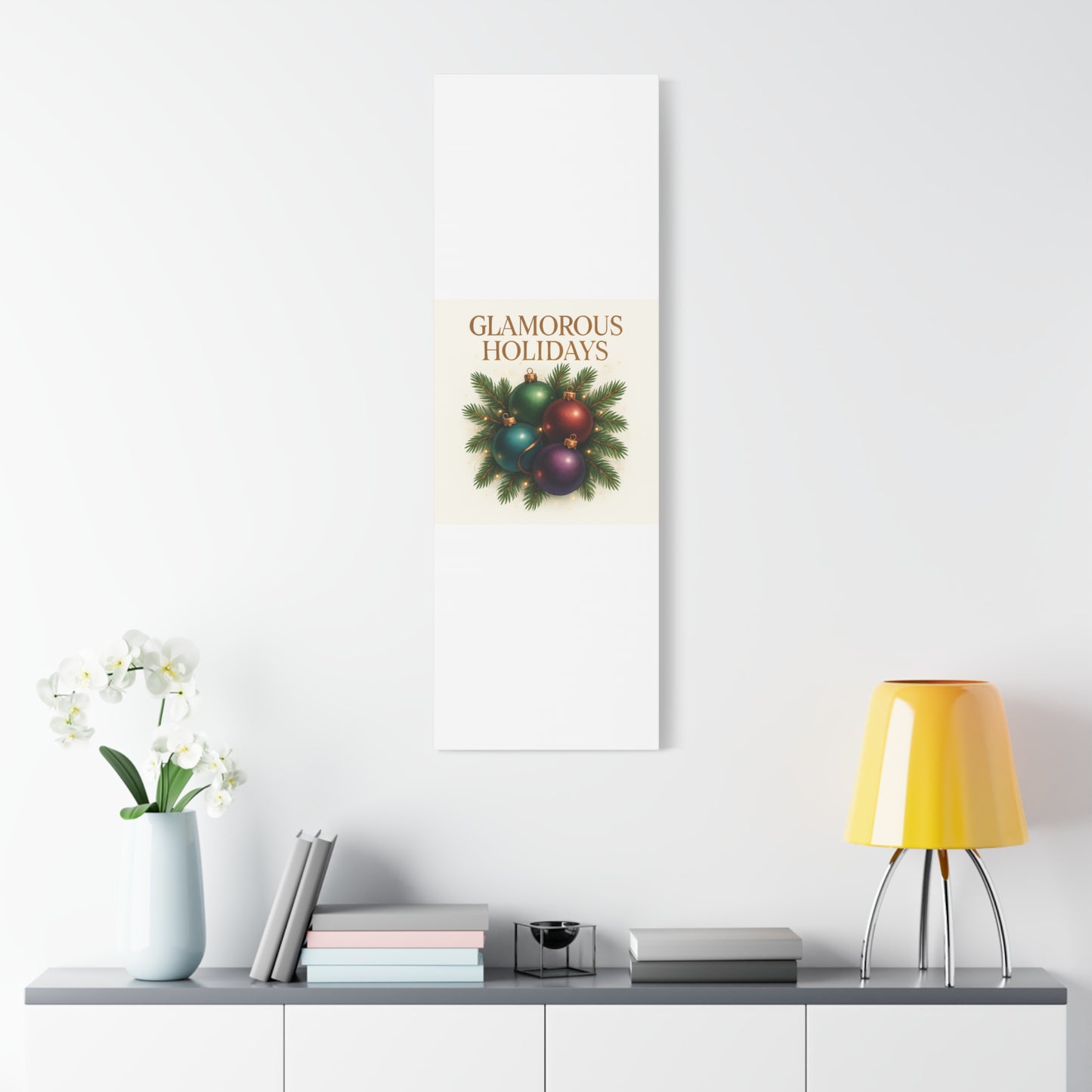 Glamorous Holidays Christmas Ornament Canvas Wall Art