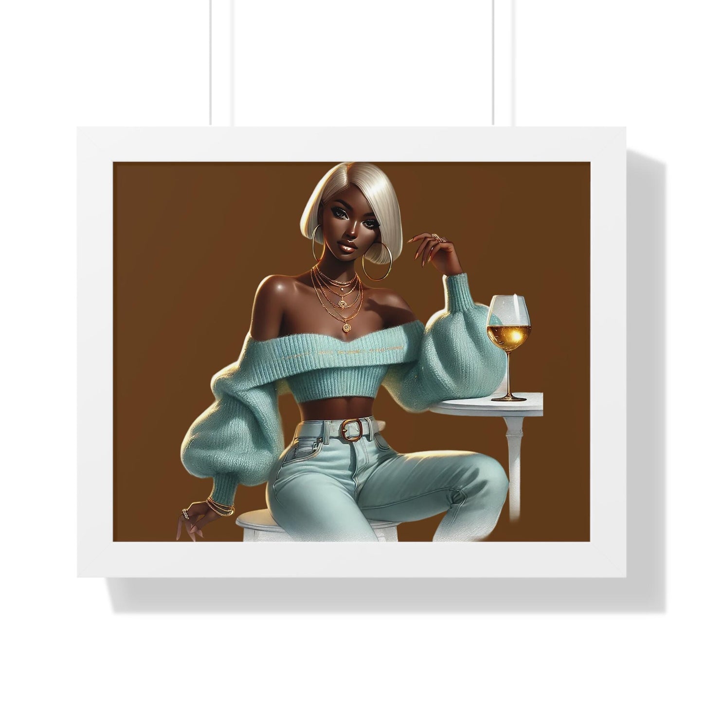 Chic Art Poster, Stylish Home Decor, Wall Art for Living Room, Wine Lover Gift, Modern Feminine Decor, Trendy Artwork