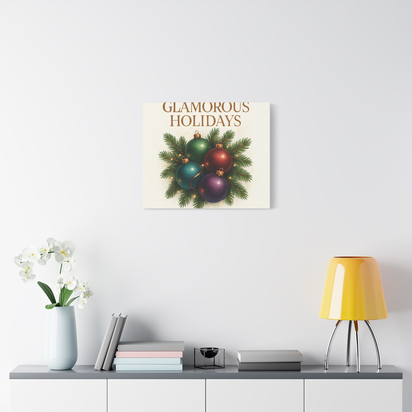 Glamorous Holidays Christmas Ornament Canvas Wall Art