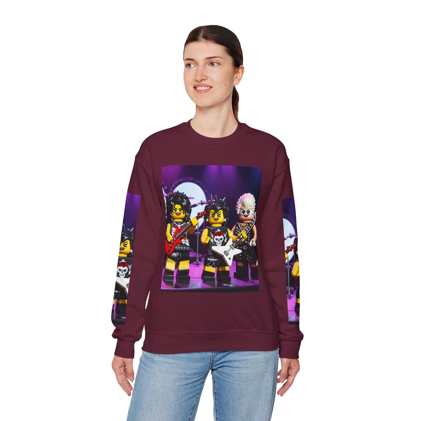 Rocking LEGO Band Sweatshirt, Unisex Rock Style Crewneck, Music Lover Gift, Fun Party Apparel, Retro LEGO Design