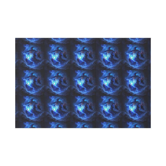 Electric Blue Wizard Yard Sign: Personalized Outdoor Decoration