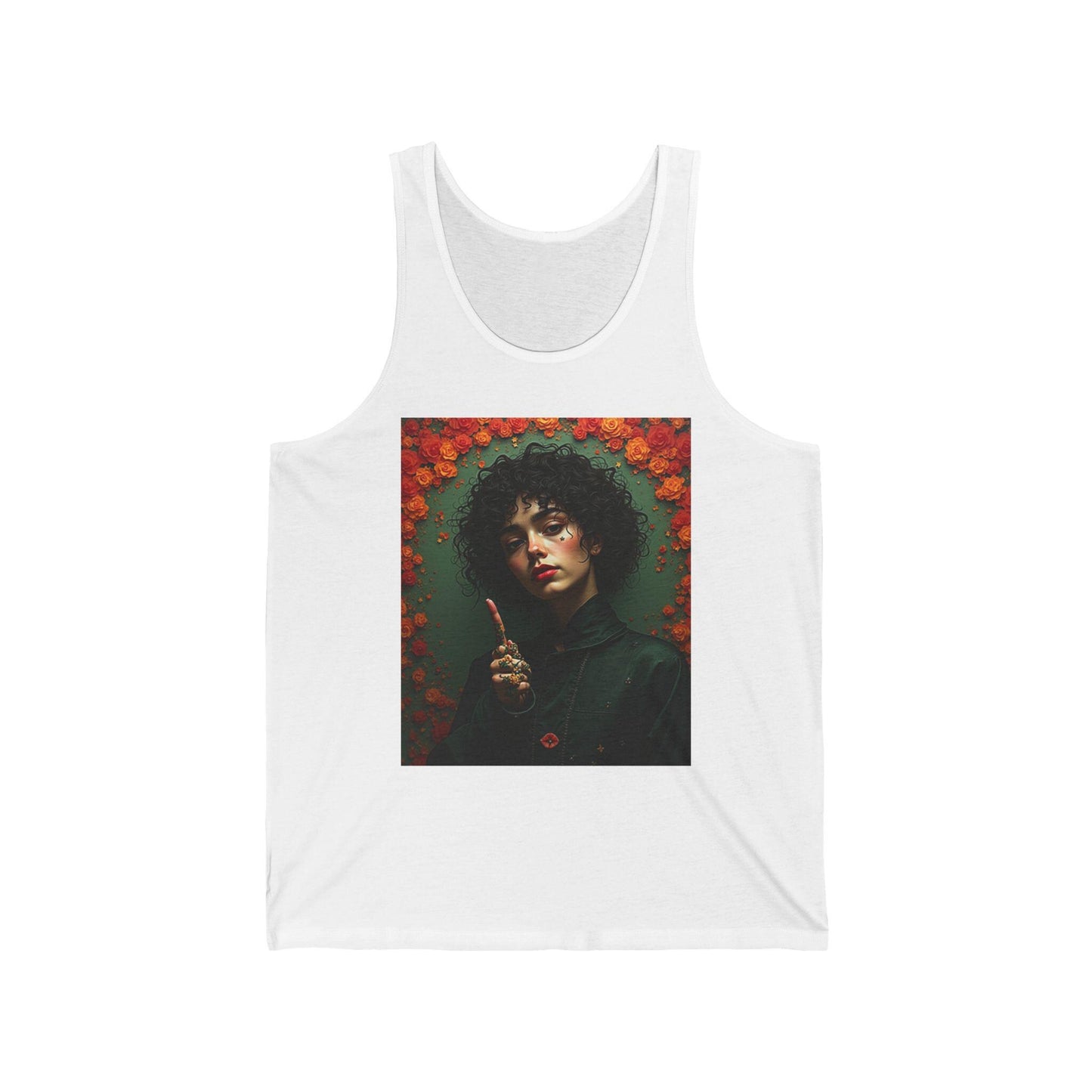 Vibrant Art Tank Top, Unisex Jersey Tank, Floral Graphic Tee, Summer Apparel, Unique Gift for Art Lovers, Festival Wear