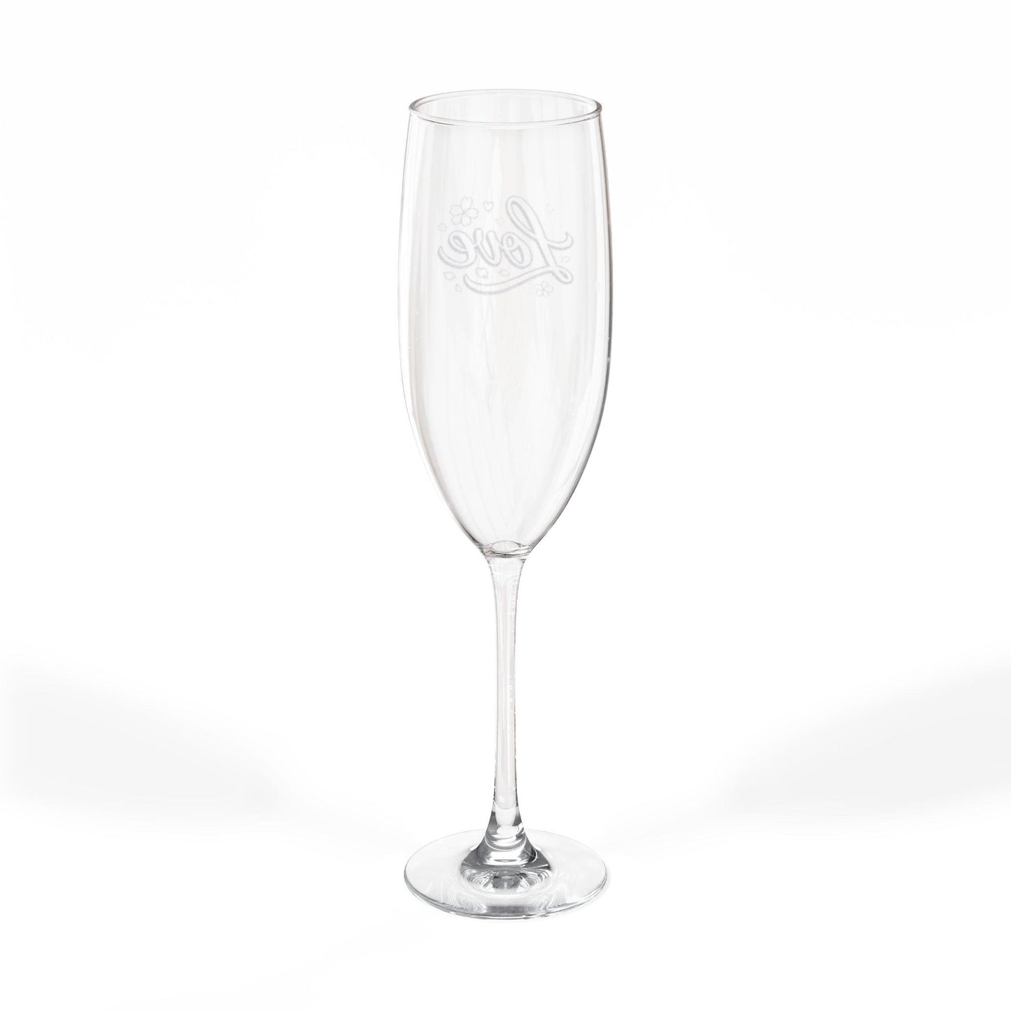 Engraved Champagne Glass, Love Toasting Flute, Wedding Gift, Anniversary Celebration, Bridal Shower Favor, Personalized Drinkware