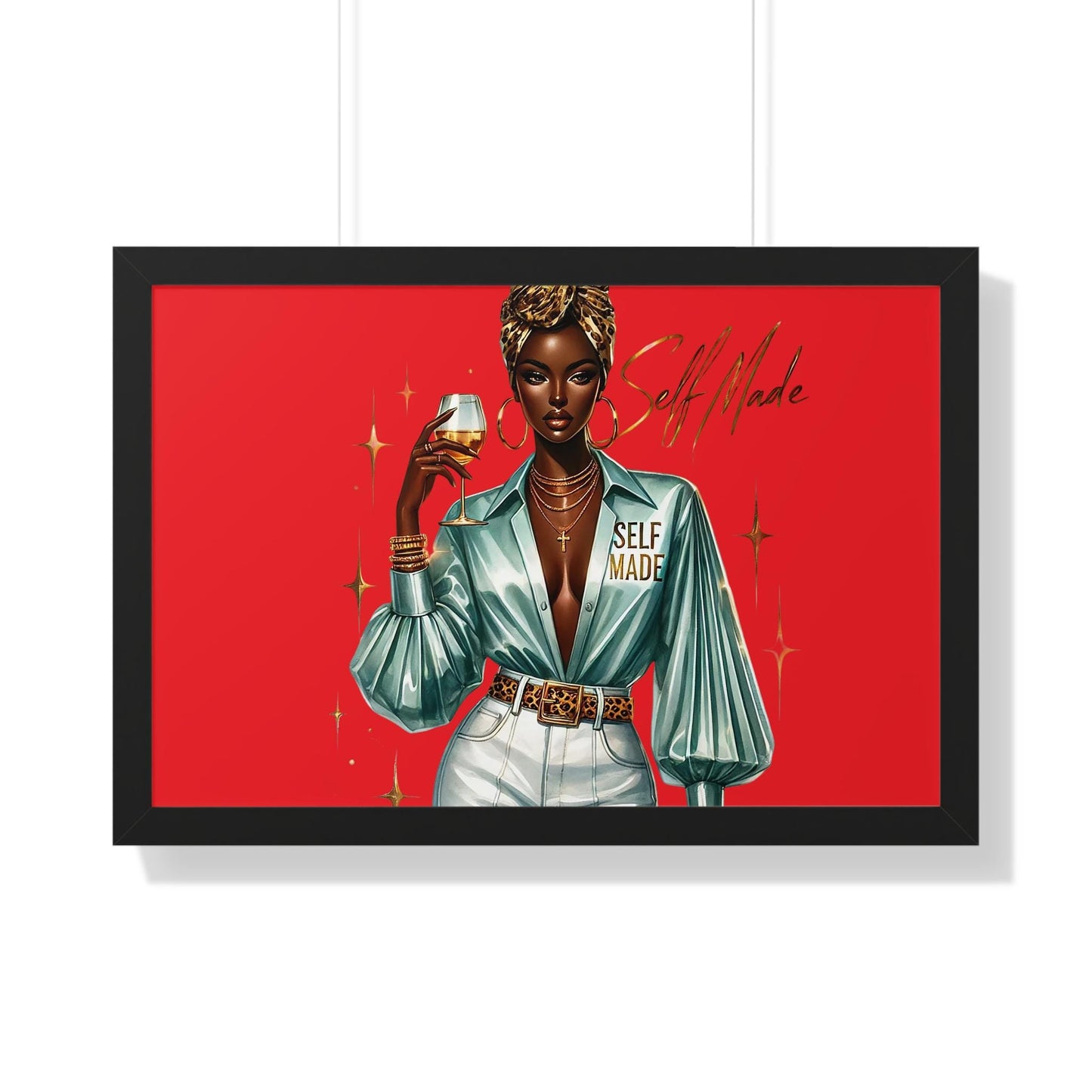 Framed Inspirational Wall Art, Self Made Poster, Empowering Home Decor, Motivational Gift, Modern Artwork, Stylish Living Room Decor