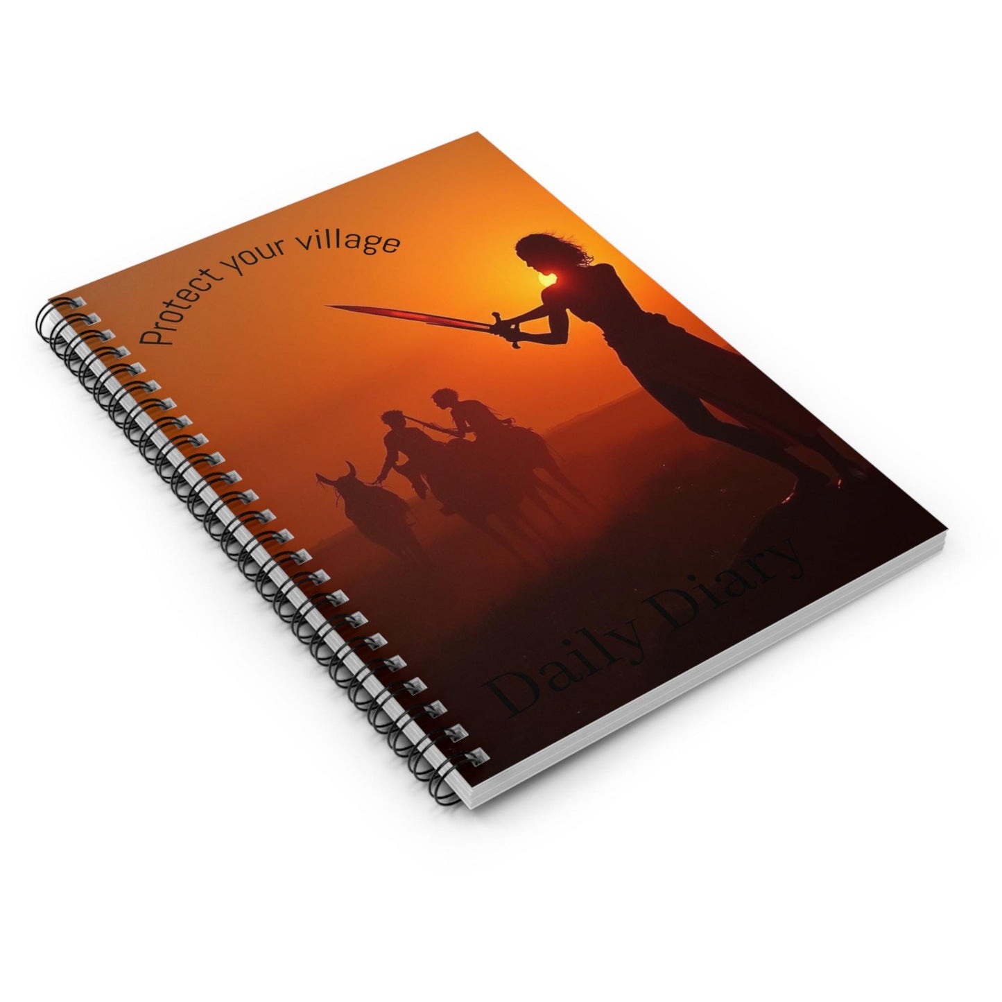 Spiral Notebook - Protect Your Village Diary, Inspirational Journal, Daily Organizer, Adventurer's Notebook, Gift for Writers, Travel Diary