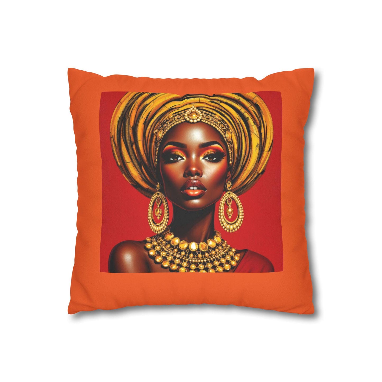 Vibrant African Art Pillowcase, Decorative Cushion Cover, Boho Home Decor, Black Girl Art Pillow, Unique Gift for Her
