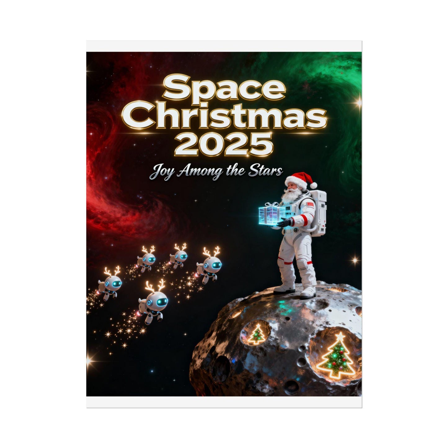 Space Christmas 2025 Rolled Poster - Joy Among the Stars, Cosmic Wall Art, Space-Themed Holiday Decor, Astronaut Christmas Gift, [...]