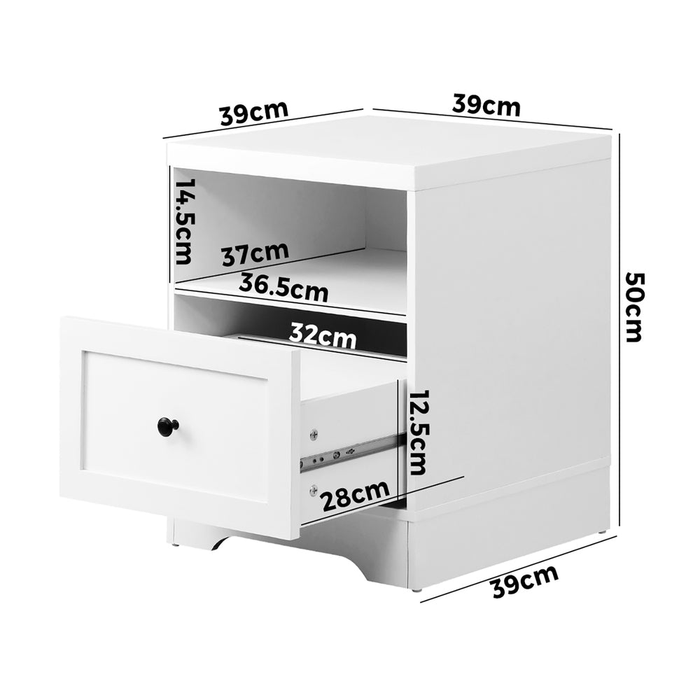 NNEED 2PCS Bedside Tables Hamptons Furniture