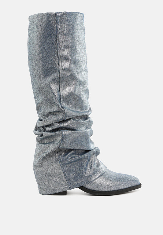 Capella Fold-Over Slouchy Denim Boot-0
