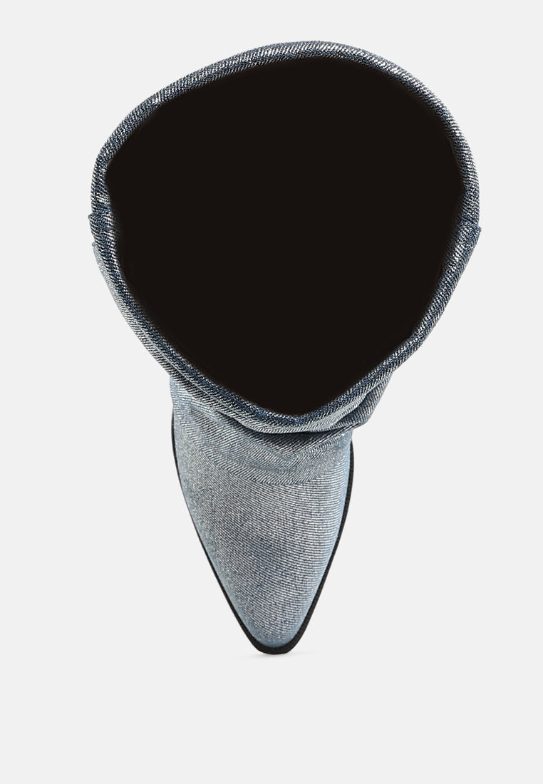 Capella Fold-Over Slouchy Denim Boot-3