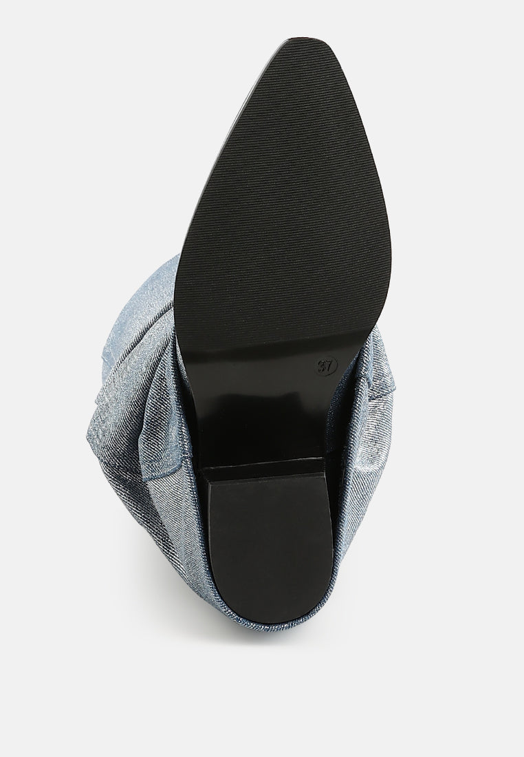 Capella Fold-Over Slouchy Denim Boot-4
