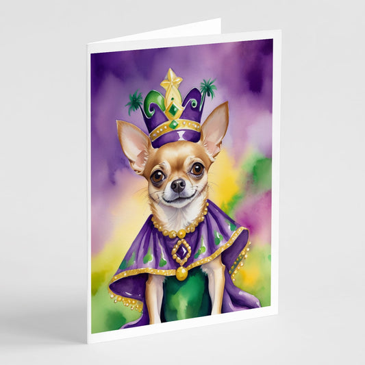 Chihuahua King of Mardi Gras Greeting Cards Pack of 8