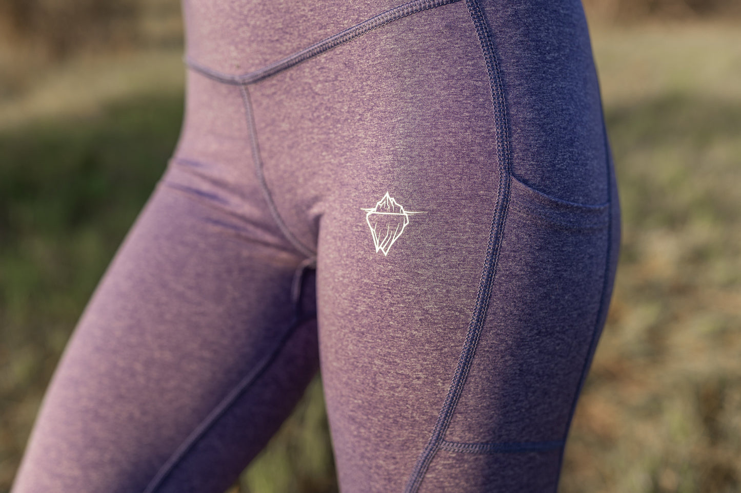 Women's Leggings With Pockets Marble Purple