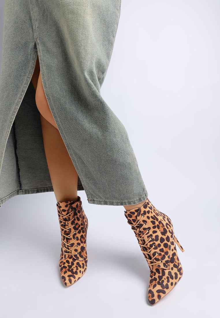 Nesta Leopard Stiletto Heel Lace Up Boots-1