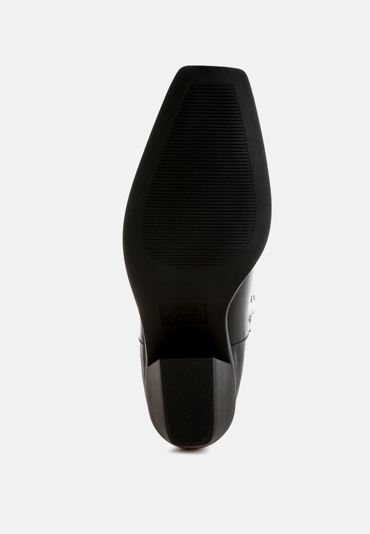 Equine Studded Embroidery Cowboy Boots