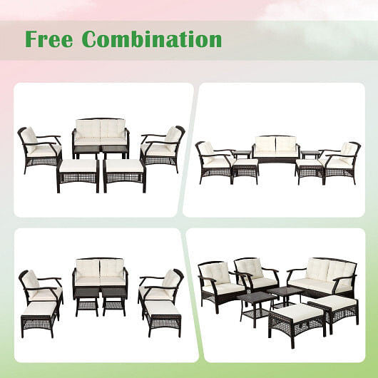 7 Pieces Outdoor Patio Furniture Set with Waterproof Cover-2