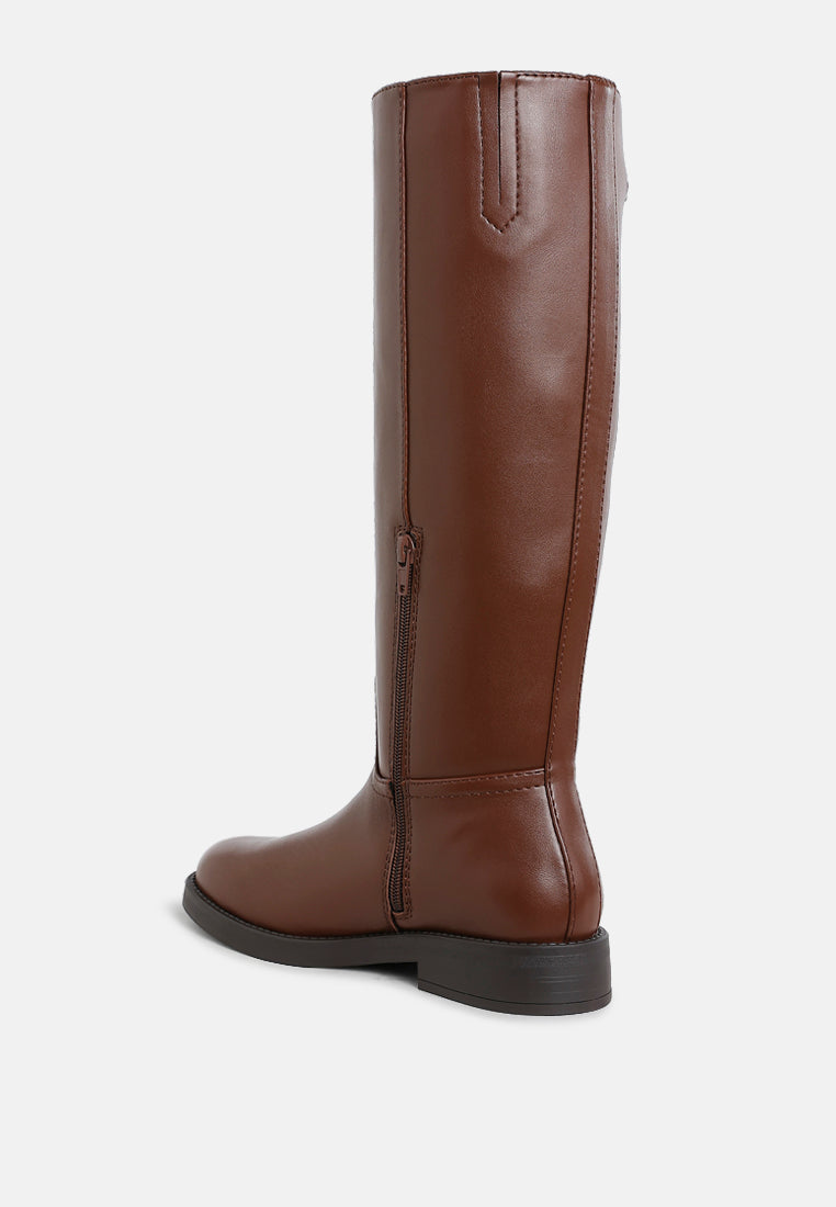 Kiang Metal Chain Link Detail Calf Boots