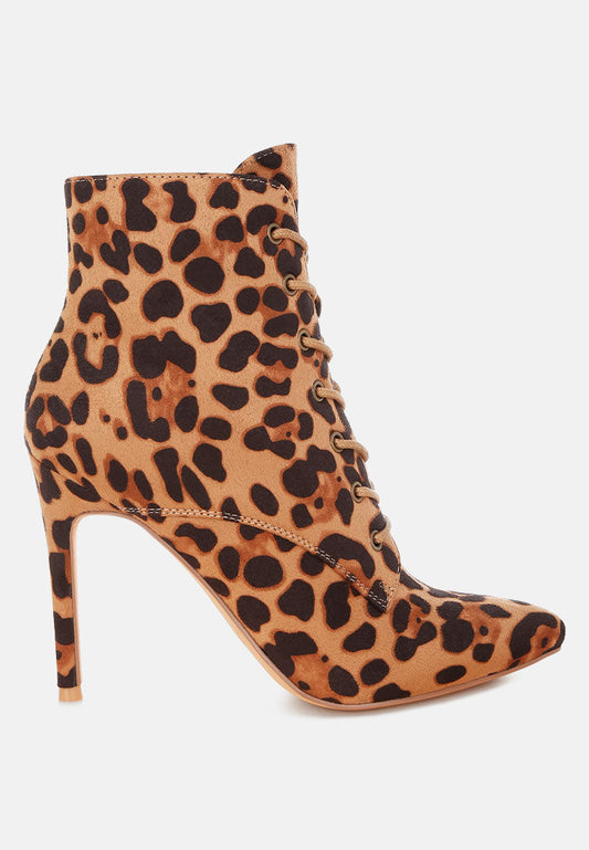 Nesta Leopard Stiletto Heel Lace Up Boots-0