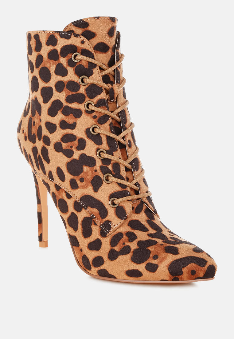 Nesta Leopard Stiletto Heel Lace Up Boots-2