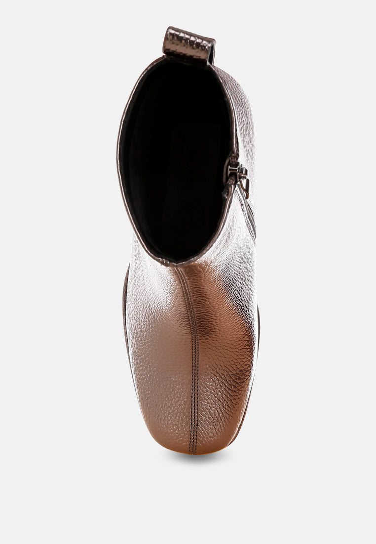 Poulin Metallic Faux Leather Chelsea Boots