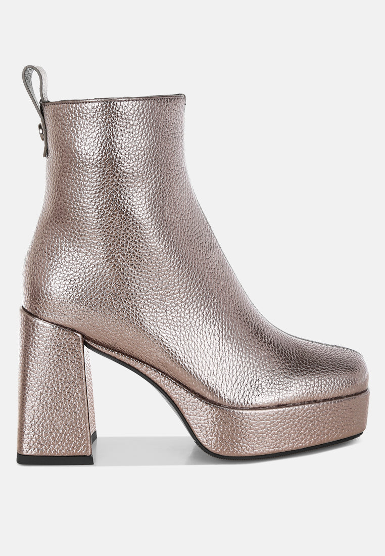 Poulin Metallic Faux Leather Chelsea Boots