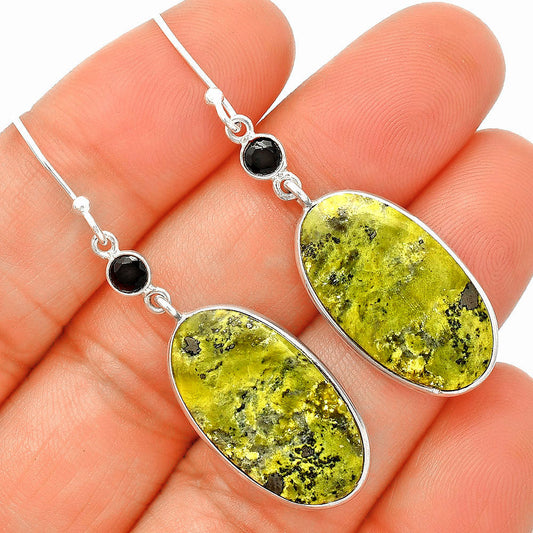 Natural Serpentine & Black Onyx Earrings E-1002 SDE83991
