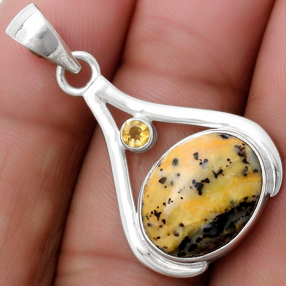 Amethyst Sage Agate Nevada & Citrine Pendant P-1057 SDP119853