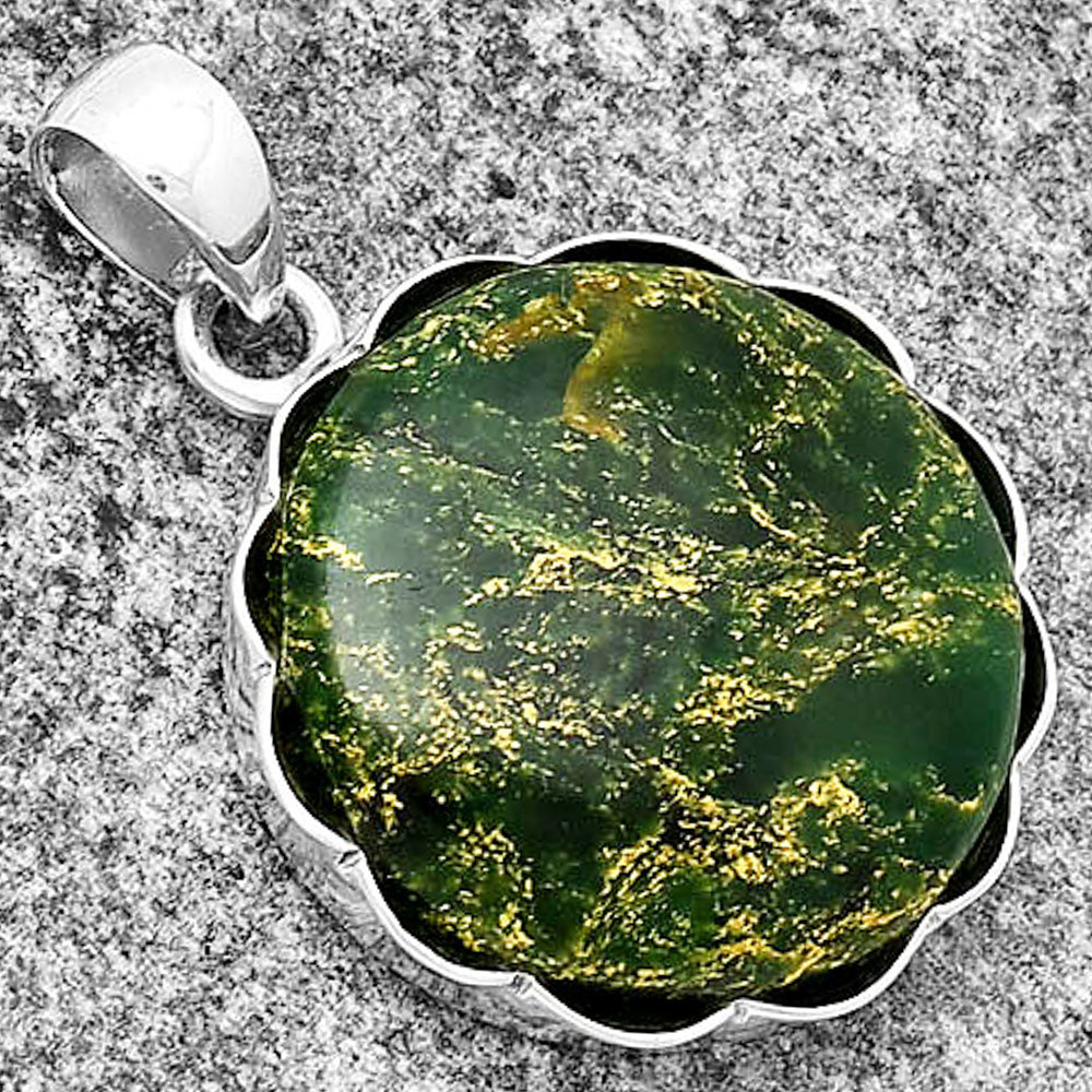 Natural Green Fuchsite Pendant P-1555 SDP132595