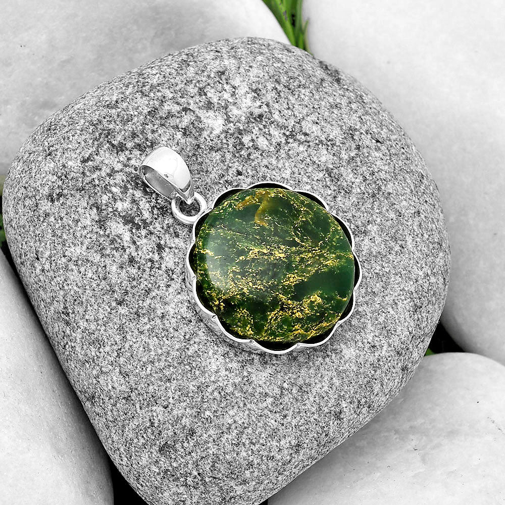 Natural Green Fuchsite Pendant P-1555 SDP132595