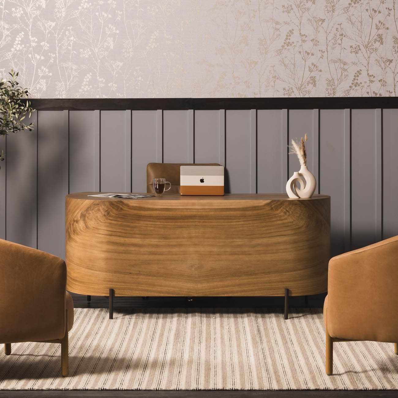 Laleh Cream & Black Area Rug - Clearance-0