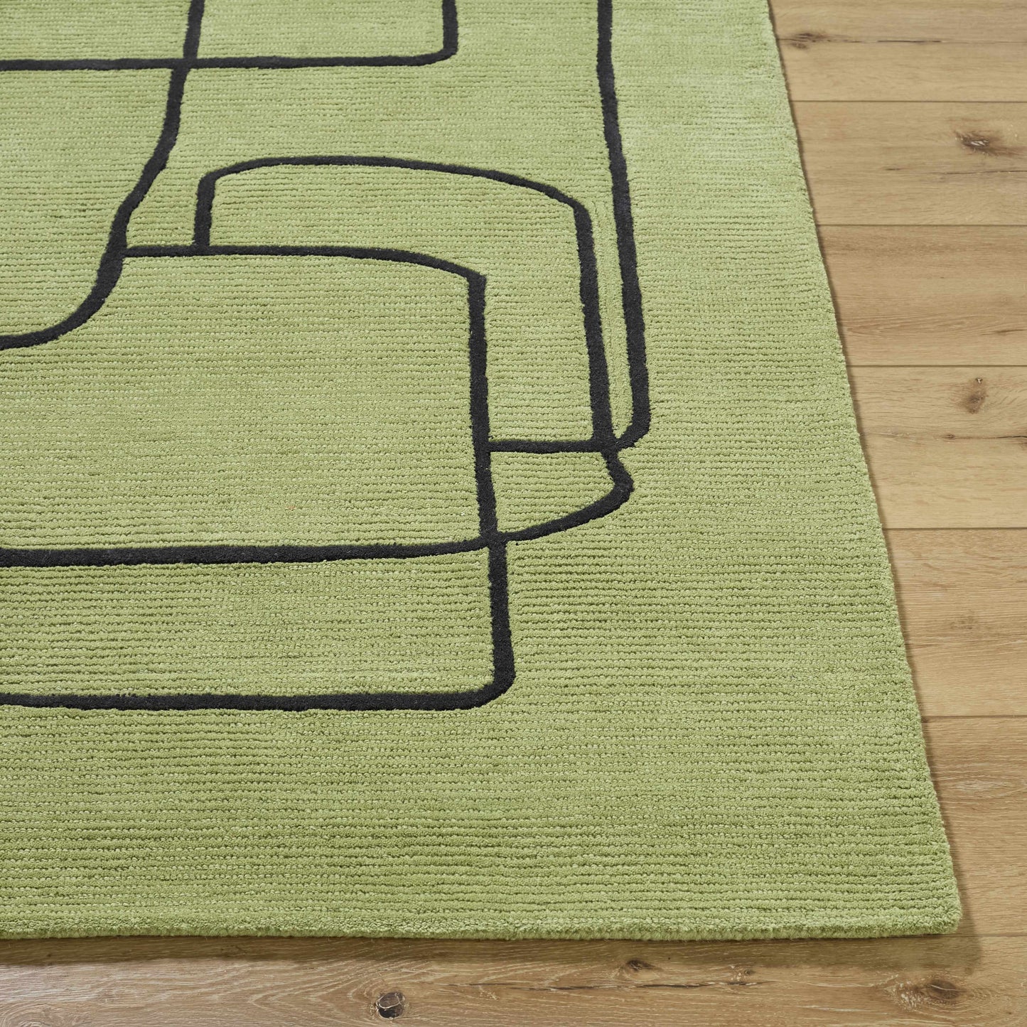 Vatsa Green Abstract Area Rug