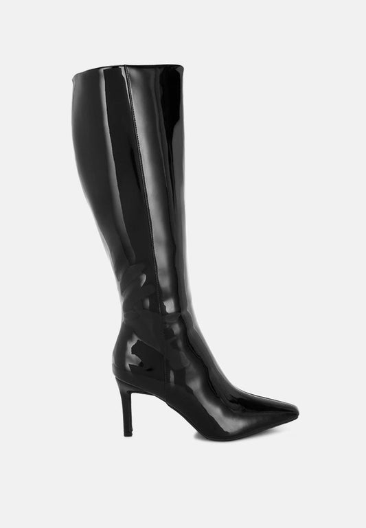 Warley Patent Faux Leather Calf Boots