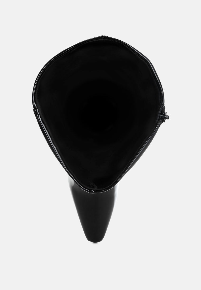 Warley Patent Faux Leather Calf Boots