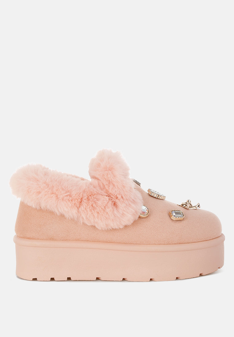 Zeta Charm Detail Slip On Snow Boots-5