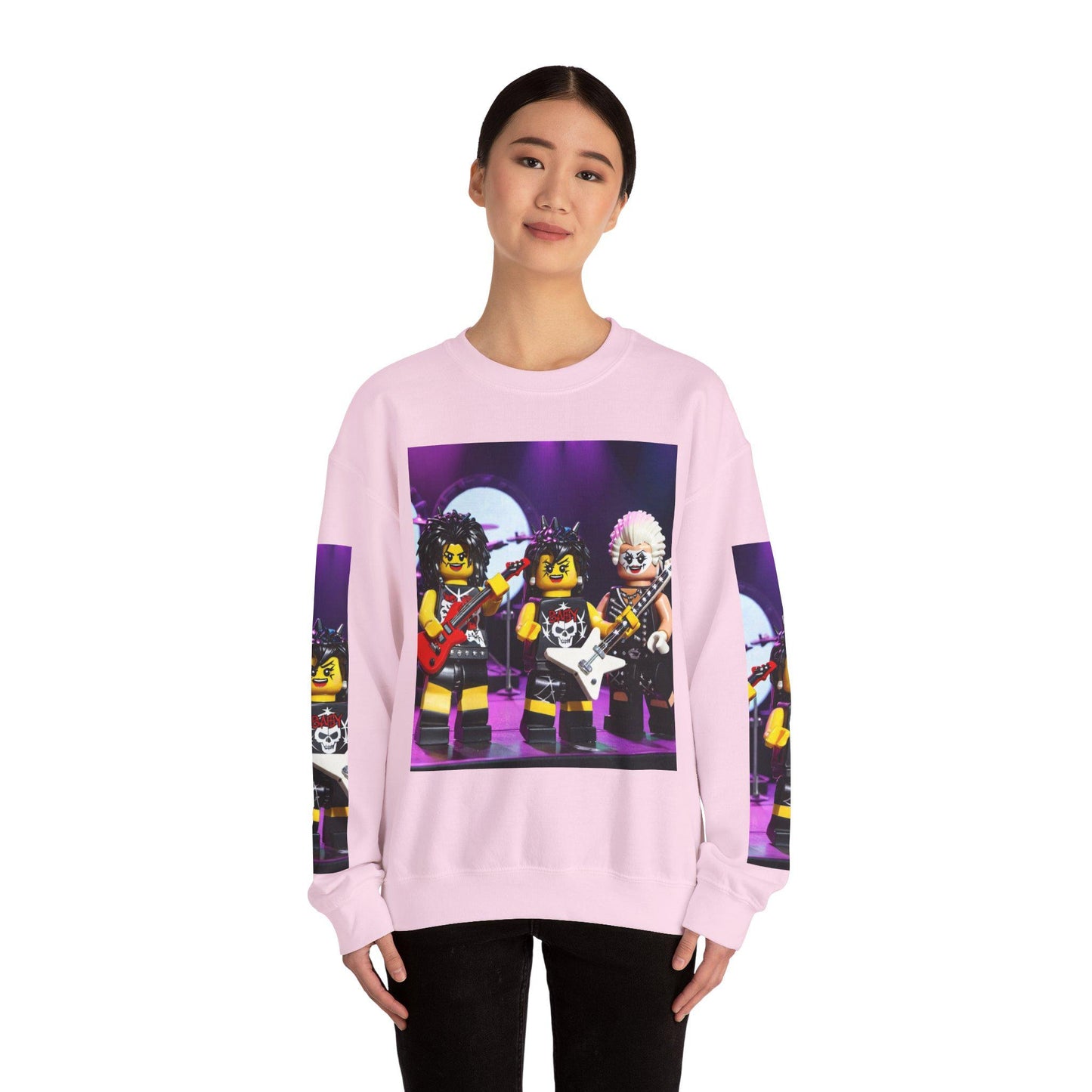 Rocking LEGO Band Sweatshirt, Unisex Rock Style Crewneck, Music Lover Gift, Fun Party Apparel, Retro LEGO Design