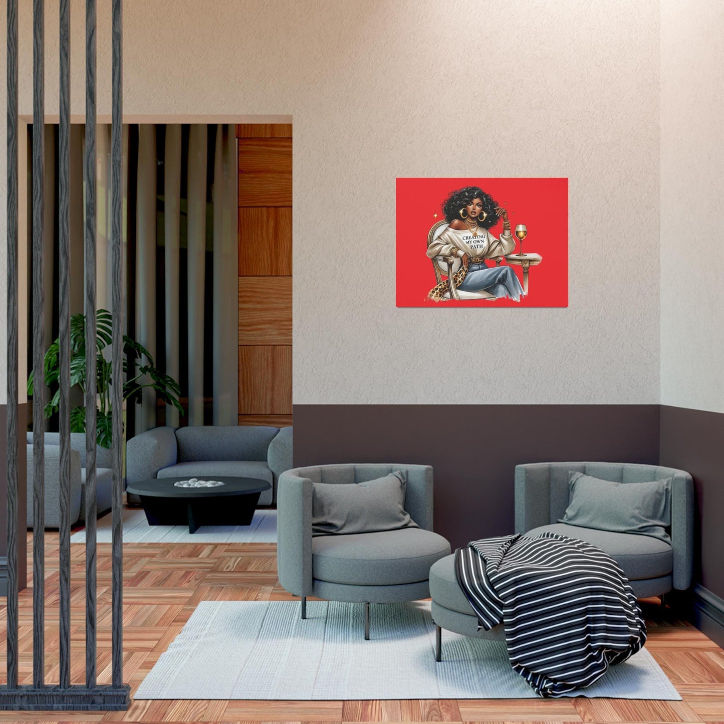 Chic Inspirational Art Print, Motivational Wall Décor, Home Office Poster, Gift for Her, Feminine Touch, Stylish Room Accent