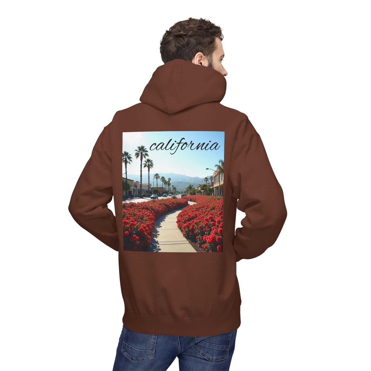 California Vibes Fleece Hoodie, Unisex Hoodie, Summer Apparel, Travel Souvenir, Gift for Her, Casual Wear, Relaxed Style